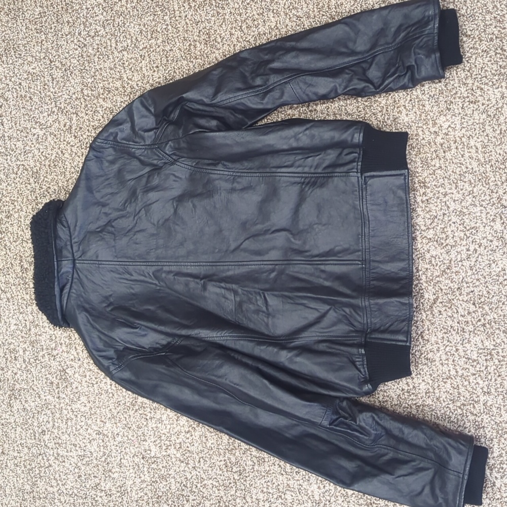 New York & Company leather bomber jacket black size large - Picture 11 of 11